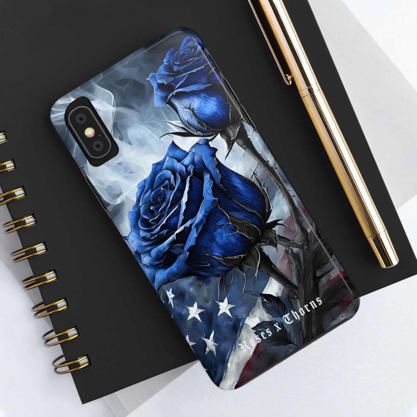 American Blue Roses x Thorns Phone Cases