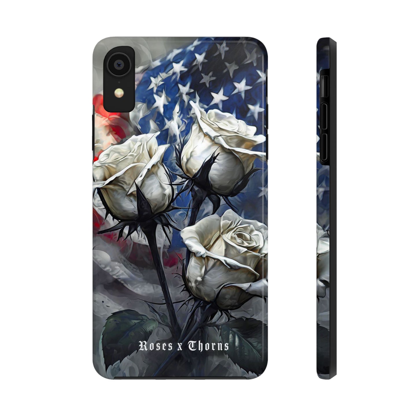 American White Roses x Thorns Phone Cases