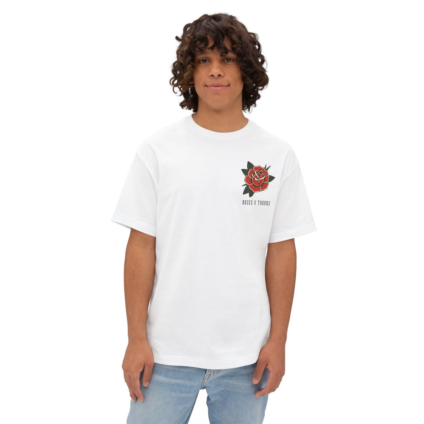 Roses x Thorns Oversized Tee — 'There Is Beauty in Chaos' Boxy T‑Shirt