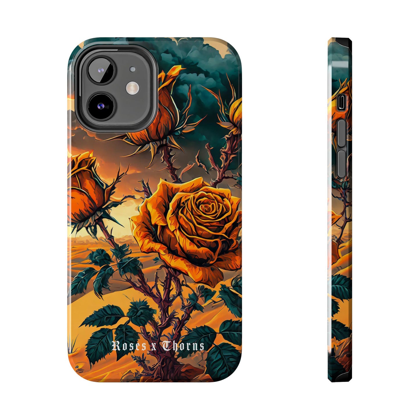 Orange Desert Roses x Thorns Phone Cases