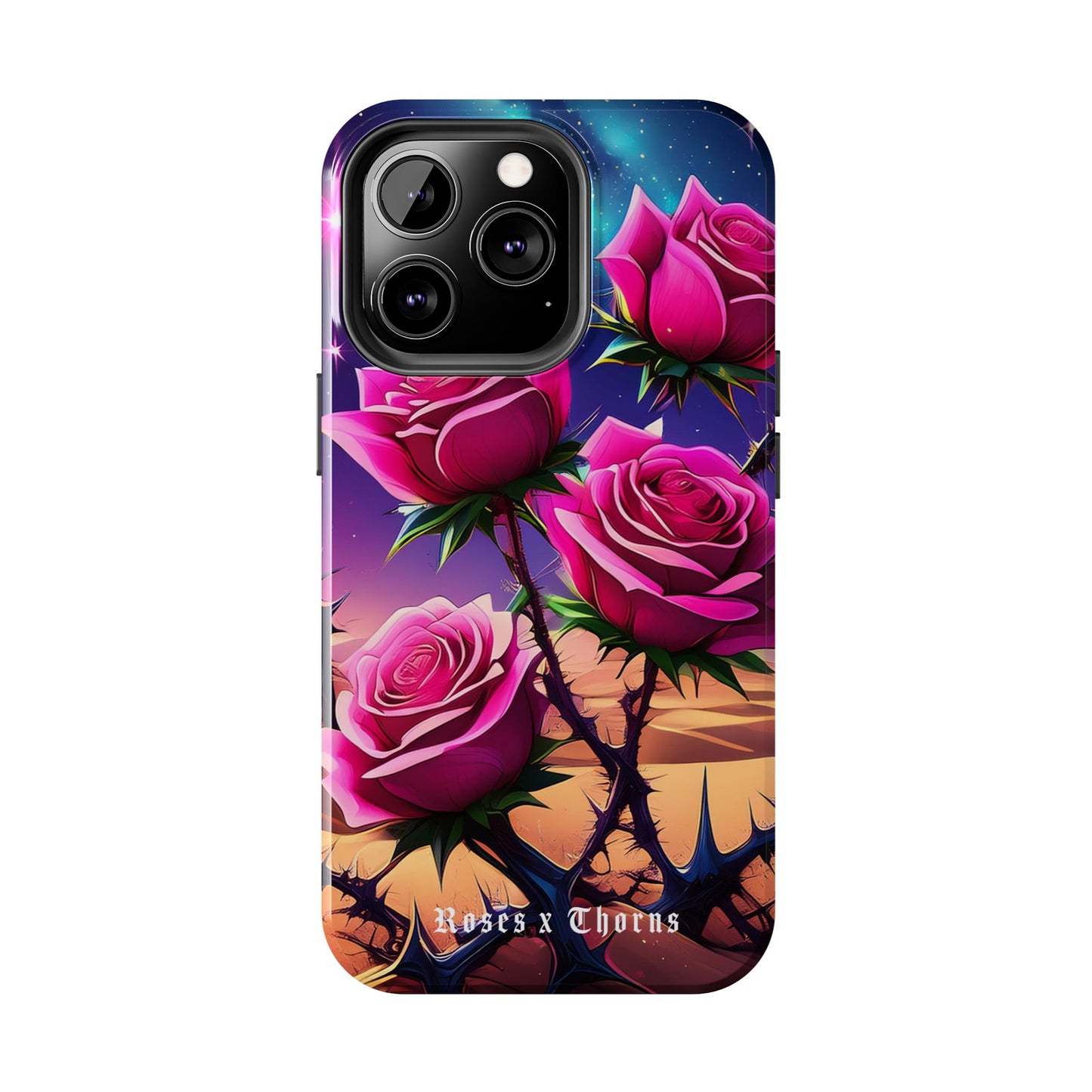 Pink Desert Roses x Thorns Phone Cases