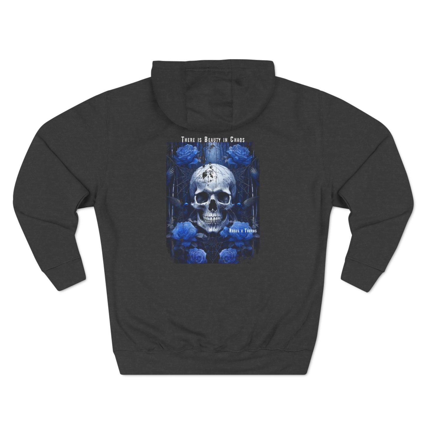 Blue Skull x Roses x Thorns Fleece Hoodie