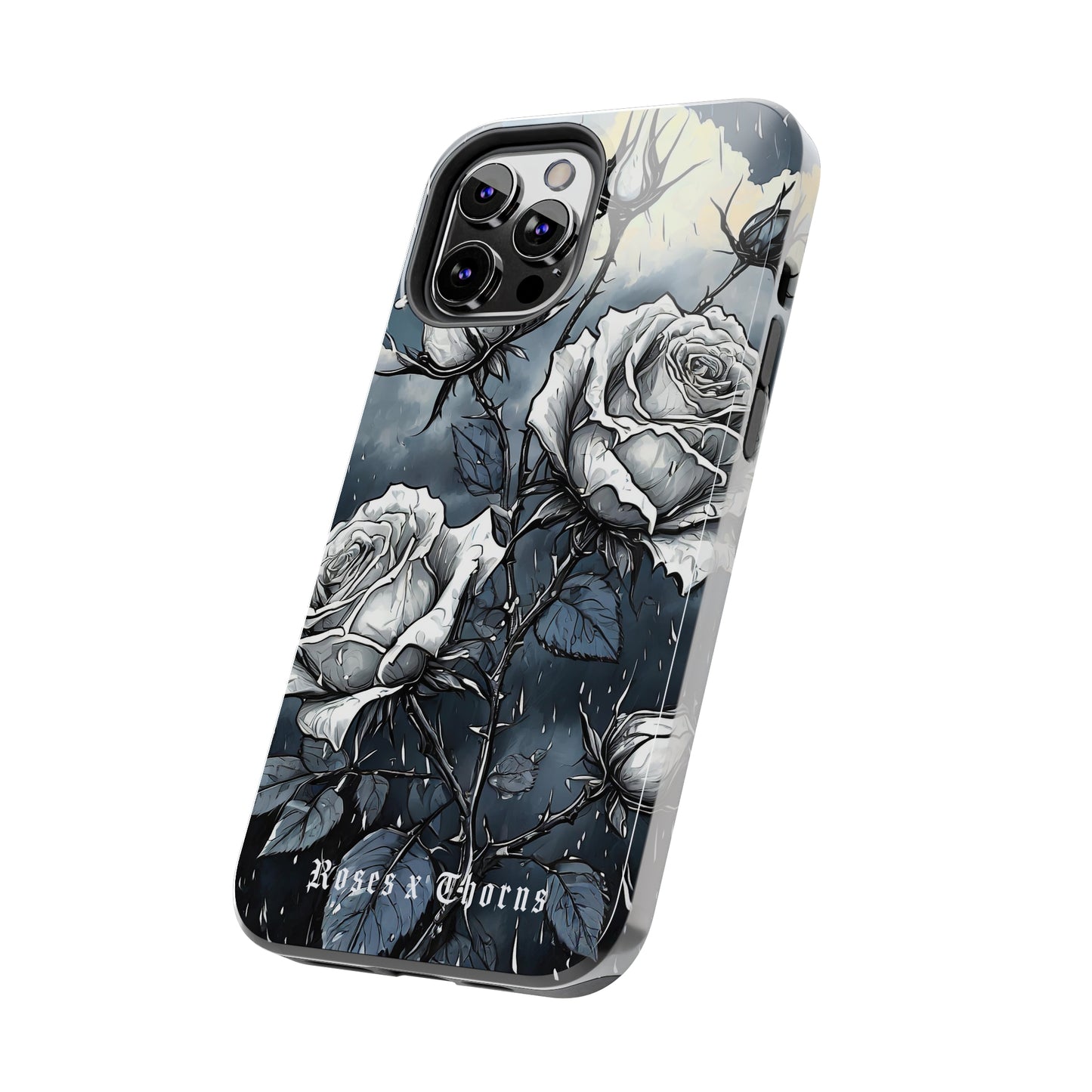 White Roses x Thorns Tough Phone Cases