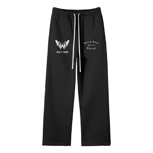 Butterfly Effect Streetwear Unisex Solid Color Fleece Straight Leg Pants