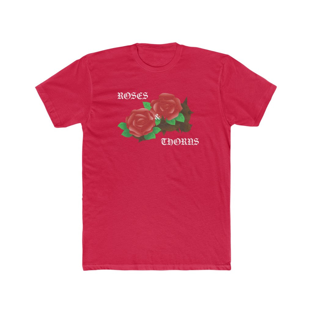 Double Red Rose Men's Cotton Crew Tee