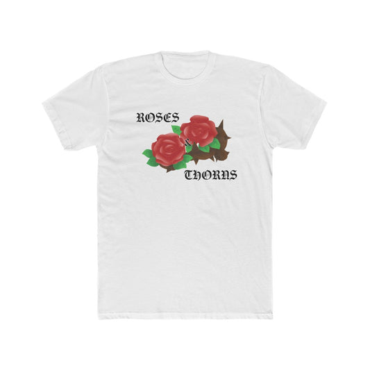 Double Red Rose Men's Cotton Crew Tee